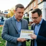 A UK residential street showing houses for sale, representing the best time to buy property UK