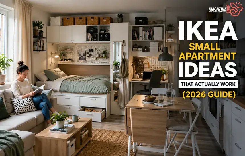 IKEA small apartment ideas showing multi-functional furniture and smart storage in a studio layout