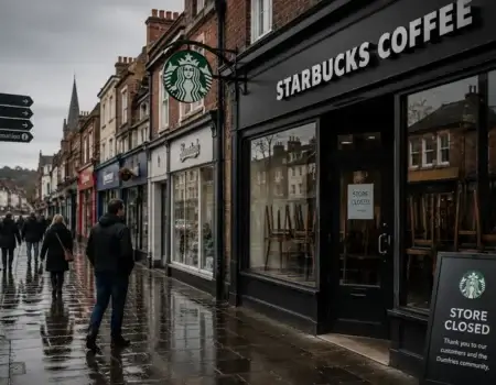 Starbucks Dumfries Closure - shuttered High Street branch in Dumfries town centre