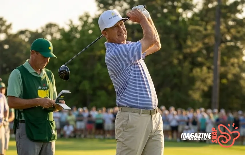 Professional golfer preparing a strategic fairway shot during a championship round
