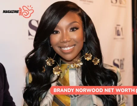 Brandy Norwood smiling at an event backdrop, photographed for the Brandy Norwood net worth article.