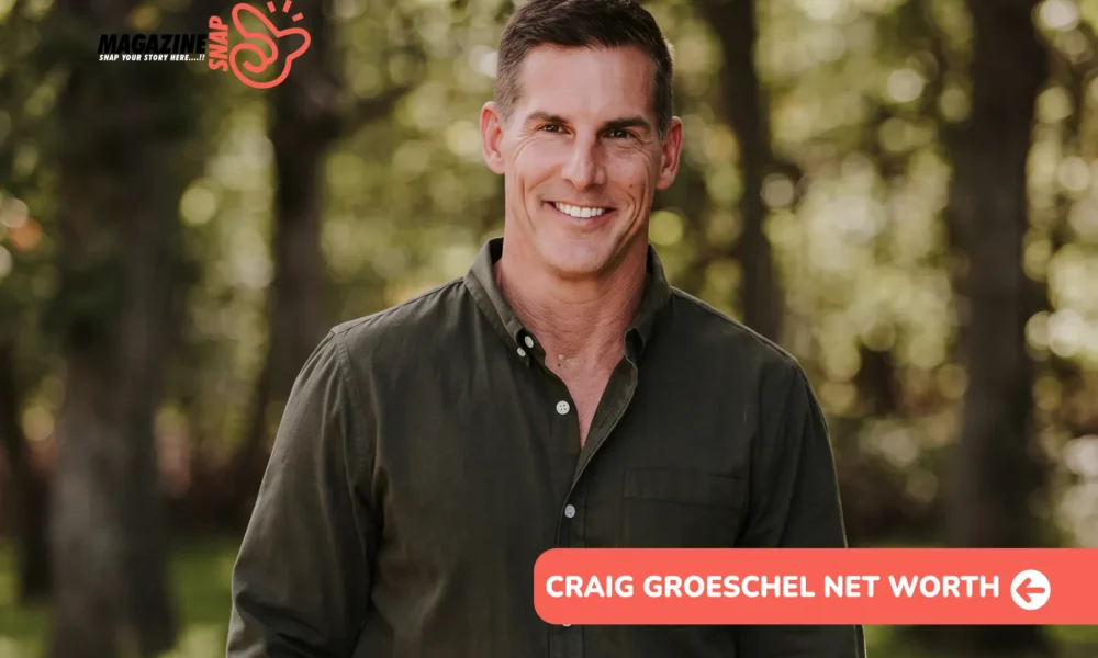 Craig Groeschel Net Worth 2026 – Senior Pastor of Life Church Smiling Craig Groeschel in an olive button-up shirt among blurred trees for Craig Groeschel net worth article